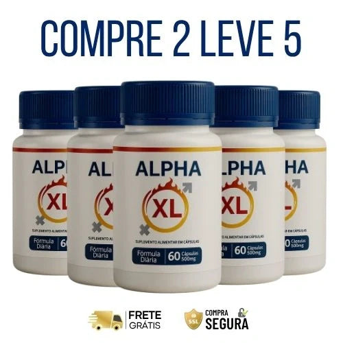 Alpha XL 60 cápsulas – Redescubra a Sua Melhor Versão -  Kits com 3 e 5 Frascos - Frete Grátis