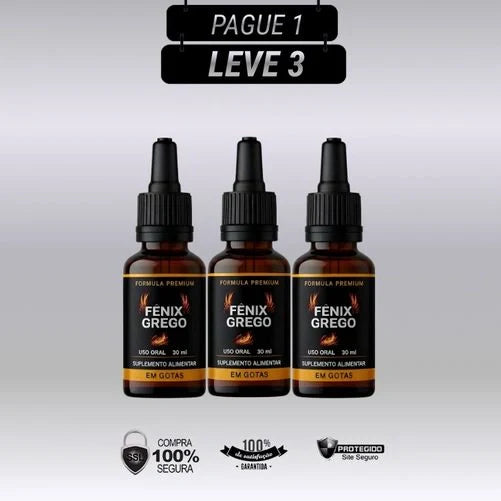 Fenix Grego 30ml - Kits com 3 e 5 Frascos - Frete Grátis