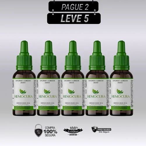 Hemocura 30ml Original -  - Kits Com 3 e 5 Frascos - Frete Grátis