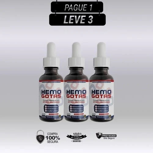 Hemo Gotas 30ml Original - Kits com 3 e 5 Frascos - Frete Grátis
