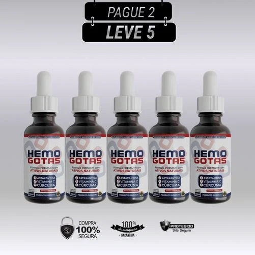 Hemo Gotas 30ml Original - Kits com 3 e 5 Frascos - Frete Grátis