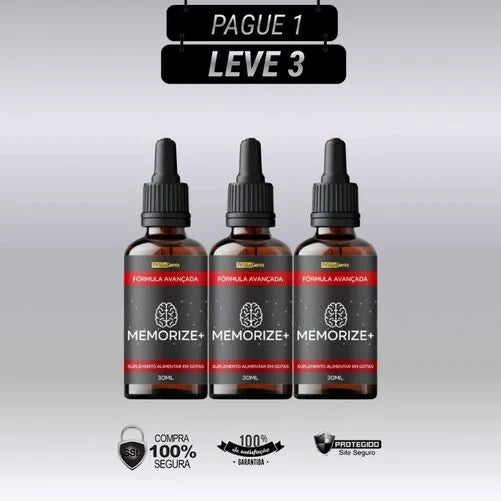 Memorize+ 30ml - Original - Kits com 3 e 5 Frascos -Frete Grátis