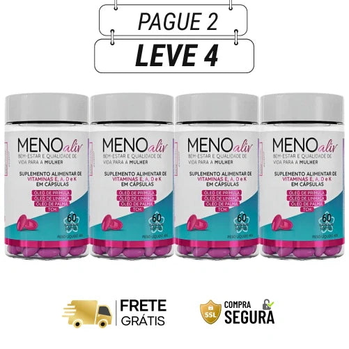 Meno Aliv 60 Cápsulas - Conexão com Seu Próprio Ritmo - Escolha seu Kit com 2 ou 4 frascos - Frete Grátis