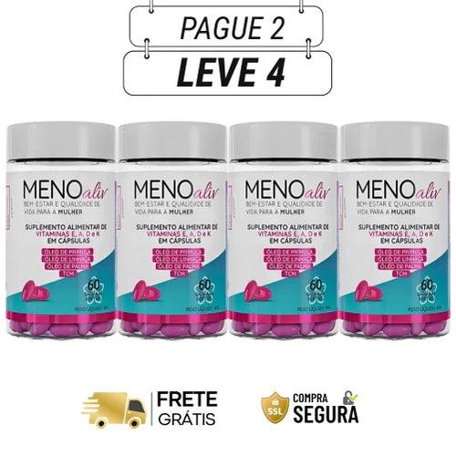 Meno Aliv 60 Cápsulas - Conexão com Seu Próprio Ritmo - Escolha seu Kit com 2 ou 4 frascos - Frete Grátis