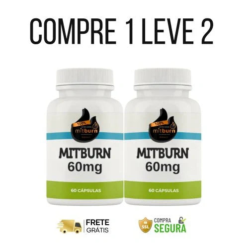 MITBURN 60mg 60 Cápsulas - Kits com 2 e 4 Frascos - Frete grátis