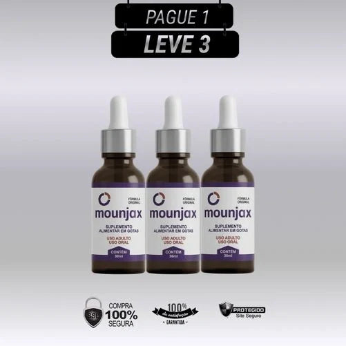Mounjax 30ml Original - Kit com 3 e 5 Frascos - Frete Grátis
