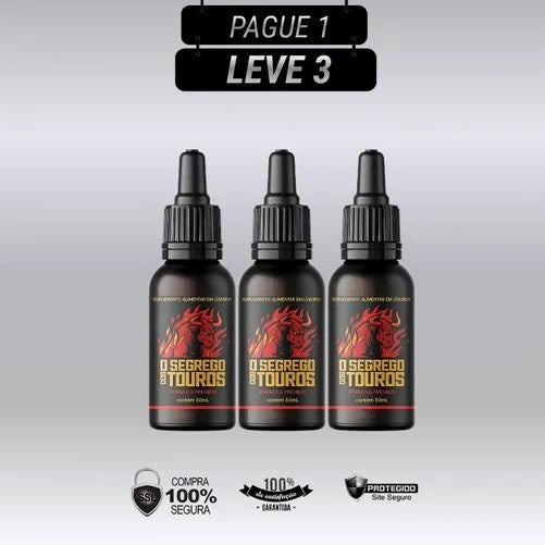 O Segredo dos Touros 30ml - Kits com 3 e 5 Frascos - Frete Grátis