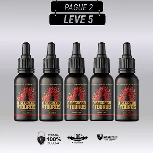 O Segredo dos Touros 30ml - Kits com 3 e 5 Frascos - Frete Grátis