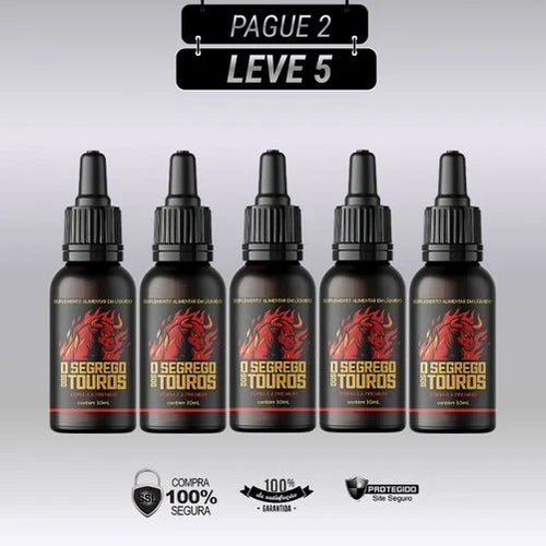 O Segredo dos Touros 30ml - Kits com 3 e 5 Frascos - Frete Grátis