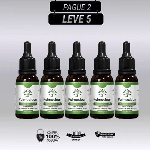 Pulmoclean 30ml Original - Kits com 3 e 5 Frascos - Frete Grátis