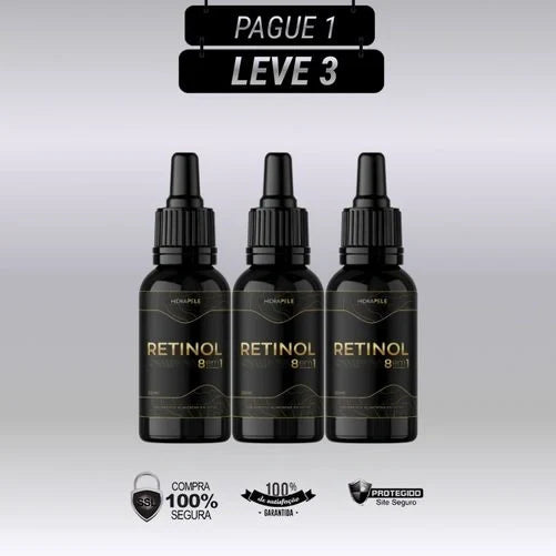 Retinol 8 em 1 30ml Original – Kits com 3 e 5 Frascos - Frete Grátis