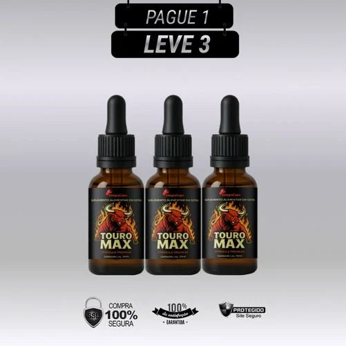 Touro Max 30ml Original - Kits com 3 e 5 Frascos - Frete grátis