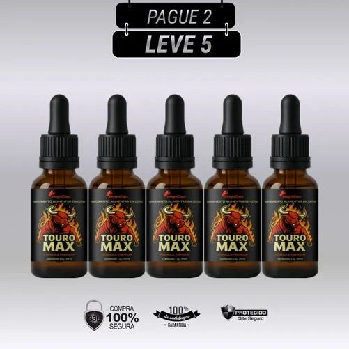 Touro Max 30ml Original - Kits com 3 e 5 Frascos - Frete grátis