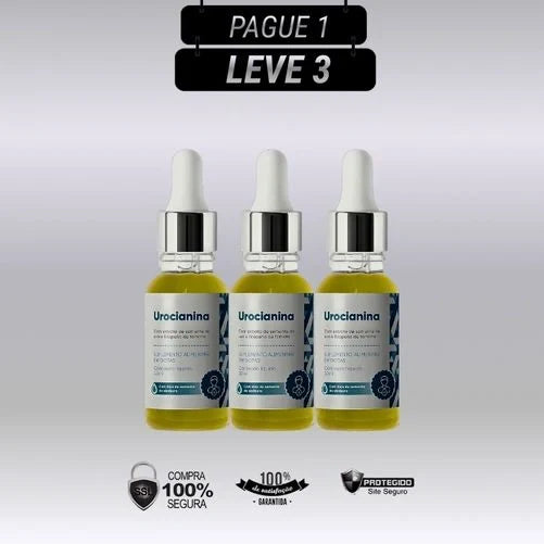 Urocianina 30ml Original - Kits com 3 e 5 Frascos - Frete Grátis