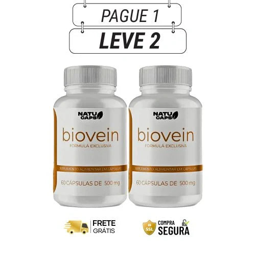 Biovein 60 Cápsulas - Leveza e Conforto Para Suas Pernas - Kits com 2 e 4 Frascos - Frete Grátis