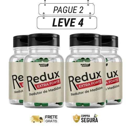 Redux Extra Forte 30 Cápsulas - A Fórmula Para Um Corpo Leve - Kits com 2 e 4 Frascos - Frete Grátis