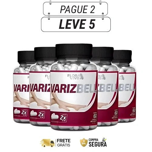 Varizbell 60 Cápsulas - Conforto, Bem-Estar e Leveza - Escolha seu Kit, 3 ou 5 frascos - Frete Grátis