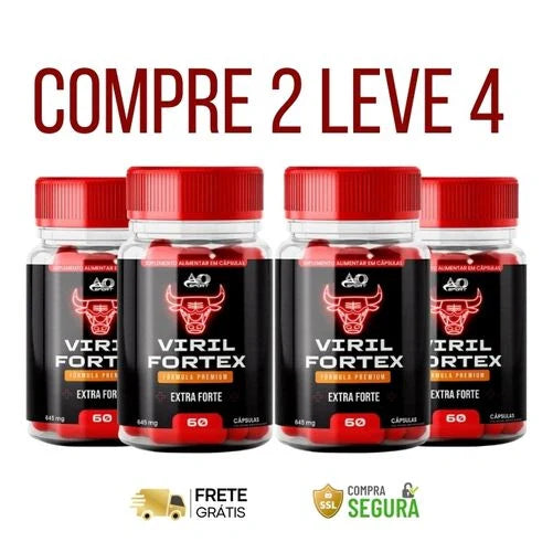 Viril Fortex 60 Cápsulas - Força, Foco e Presença Masculina - Escolha seu Kit, 2 ou 4 Frascos - Frete Grátis